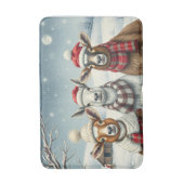 Winterlandschaft mit Schafen und Kabinen Badematte (Vorderseite Vertikal)