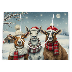 Winterlandschaft mit Schafen und Kabinen Große Geschenktüte