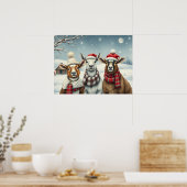Winterlandschaft mit Schafen und Kabinen Poster (Küche)