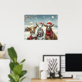 Winterlandschaft mit Schafen und Kabinen Poster (Heimbüro)