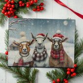 Winterlandschaft mit Schafen und Kabinen Schneidebrett