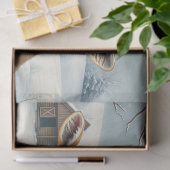 Winterlandschaft mit Schafen und Kabinen Seidenpapier (Geschenk)