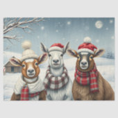 Winterlandschaft mit Schafen und Kabinen Seidenpapier (Vorderseite)