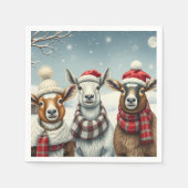 Winterlandschaft mit Schafen und Kabinen Serviette (Vorderseite)