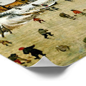 Winterlandschaft mit Schlittschuhläufern Poster (Ecke)