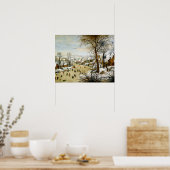 Winterlandschaft mit Schlittschuhläufern Poster (Küche)