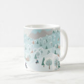 Winterlandschaft mit Schnee, Bäumen und Kindern au Kaffeetasse (VorderseiteRechts)