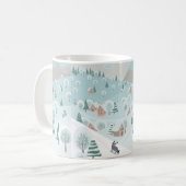 Winterlandschaft mit Schnee, Bäumen und Kindern au Kaffeetasse (Vorderseite Links)