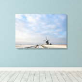 Winterlandschaft mit Schnee und Windmühle in Holla Leinwanddruck (Insitu (Holzboden))