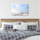 Winterlandschaft mit Schnee und Windmühle in Holla Leinwanddruck (Insitu (Schlafzimmer))