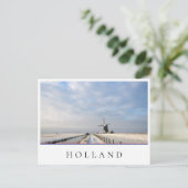 Winterlandschaft mit Schnee und Windmühle in Holla Postkarte (Stehend Vorderseite)