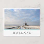 Winterlandschaft mit Schnee und Windmühle in Holla Postkarte (Vorderseite)