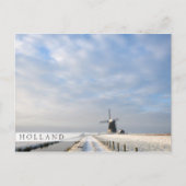 Winterlandschaft mit Schnee und Windmühle in Holla Postkarte (Vorderseite)