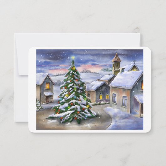 Winterlandschaft mit schneebedecktem Dorf (Vorderseite)