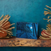 Winterlandschaft mit schneebedecktem Pinienwald Fotoplatte (Seite)