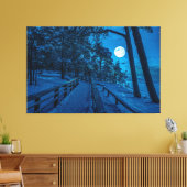 Winterlandschaft mit schneebedecktem Pinienwald Leinwanddruck (Insitu (Wohnzimmer))
