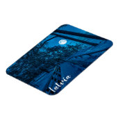 Winterlandschaft mit schneebedecktem Pinienwald Magnet (Linke Seite)