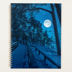 Winterlandschaft mit schneebedecktem Pinienwald Planer