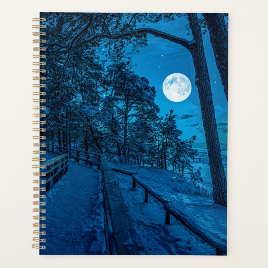 Winterlandschaft mit schneebedecktem Pinienwald Planer (Vorderseite)