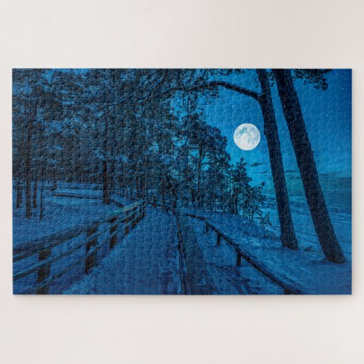 Winterlandschaft mit schneebedecktem Pinienwald Puzzle (Horizontal)