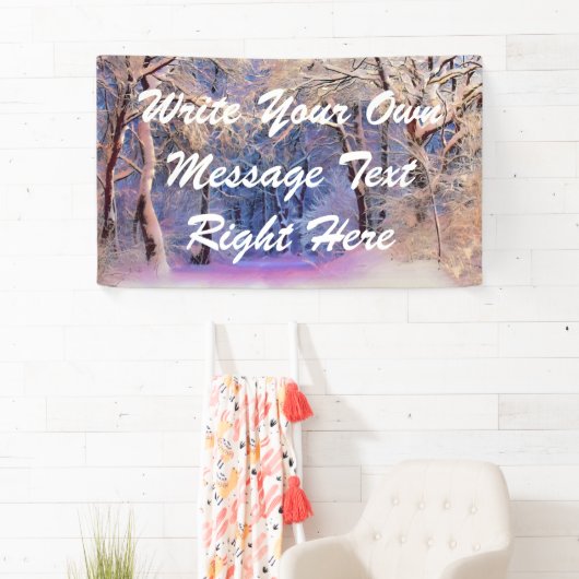 Winterlandschaft mit schneebedeckten Bäumen Aquare Banner (Insitu)