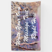 Winterlandschaft mit schneebedeckten Bäumen Aquare Banner (Vertikal)