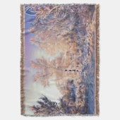 Winterlandschaft mit schneebedeckten Bäumen Aquare Decke (Vorderseite Vertikal)