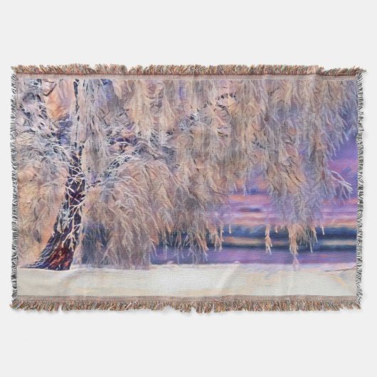 Winterlandschaft mit schneebedeckten Bäumen Aquare Decke (Vorderseite)