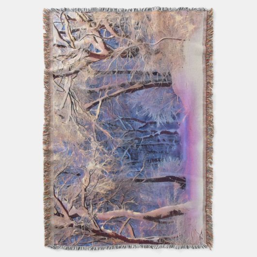 Winterlandschaft mit schneebedeckten Bäumen Aquare Decke (Vorderseite Vertikal)