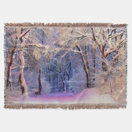 Winterlandschaft mit schneebedeckten Bäumen Aquare Decke (Vorderseite)