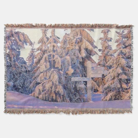 Winterlandschaft mit schneebedeckten Bäumen Aquare Decke (Vorderseite)