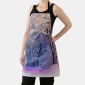 Winterlandschaft mit schneebedeckten Bäumen Aquare Schürze (InSitu)