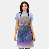 Winterlandschaft mit schneebedeckten Bäumen Aquare Schürze (Getragen)