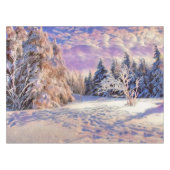 Winterlandschaft mit schneebedeckten Bäumen Aquare Tischdecke (Vorderseite (Horizontal))