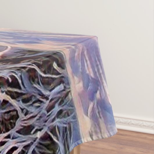 Winterlandschaft mit schneebedeckten Bäumen Aquare Tischdecke (Beispiel)