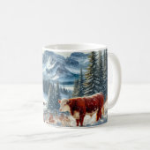 Winterlandschaft mit schneebedeckten Kühen Kaffeetasse (VorderseiteRechts)