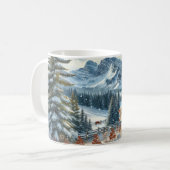 Winterlandschaft mit schneebedeckten Kühen Kaffeetasse (Vorderseite Links)