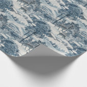 Winterlandschaft mit Schwan und Hirsch im Schnee Geschenkpapier (Ecke)
