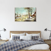 Winterlandschaft mit Skater und Vogelfalle Leinwanddruck (Insitu (Schlafzimmer))