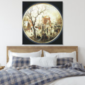 Winterlandschaft mit Skatern in der Nähe eines Sch Leinwanddruck (Insitu (Schlafzimmer))