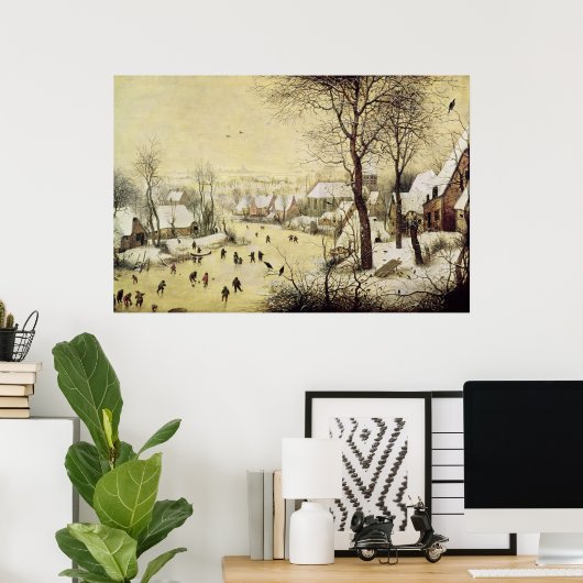 Winterlandschaft mit Skatern Poster (Heimbüro)