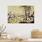 Winterlandschaft mit Skatern Poster (Küche)