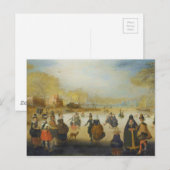 Winterlandschaft mit Skatern Postkarte (Vorne/Hinten)