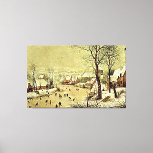 Winterlandschaft mit Skatern und Vogelfalle (1565) Leinwanddruck