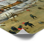 Winterlandschaft mit Skatern und Vogelfalle Poster (Ecke)