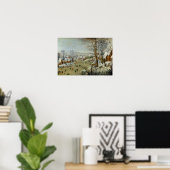 Winterlandschaft mit Skatern und Vogelfalle Poster (Heimbüro)