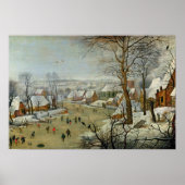 Winterlandschaft mit Skatern und Vogelfalle Poster (Vorne)