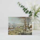 Winterlandschaft mit Skatern und Vogelfalle Postkarte (Stehend Vorderseite)