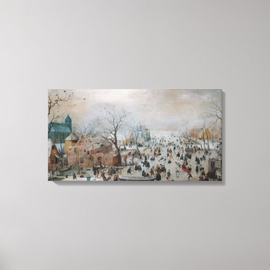 Winterlandschaft mit Skatern von Hendrick Avercamp Leinwanddruck (Vorderseite)