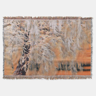 Winterlandschaft mit verschneiten Bäumen Aquarell  Decke